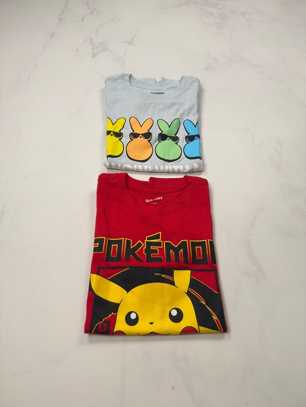 Old Navy T Shirt Pokemon & Bunny 2010s Graphic Lot of 2 - Boys L